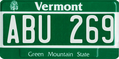 VT license plate ABU269