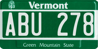 VT license plate ABU278
