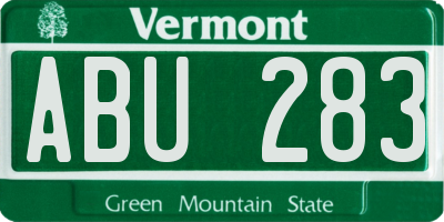 VT license plate ABU283