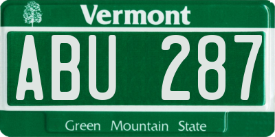 VT license plate ABU287