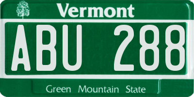 VT license plate ABU288