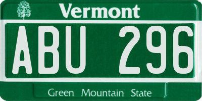 VT license plate ABU296