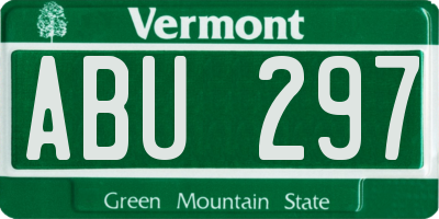 VT license plate ABU297