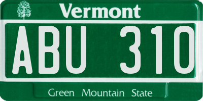 VT license plate ABU310