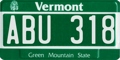 VT license plate ABU318