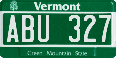VT license plate ABU327