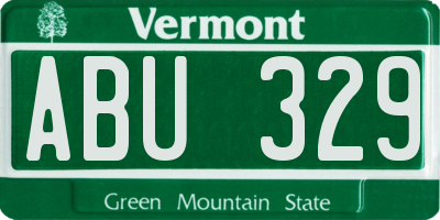 VT license plate ABU329