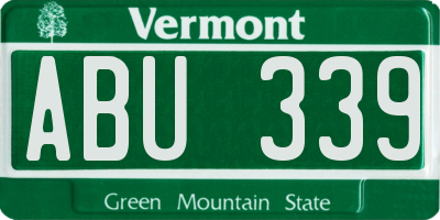 VT license plate ABU339