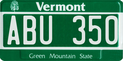 VT license plate ABU350