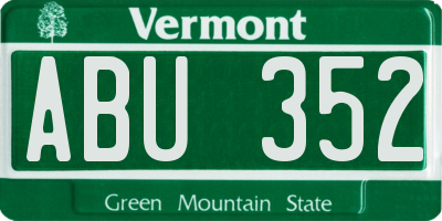 VT license plate ABU352