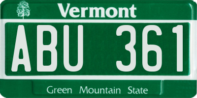VT license plate ABU361