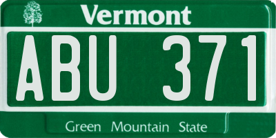 VT license plate ABU371