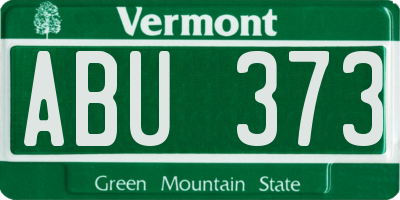 VT license plate ABU373