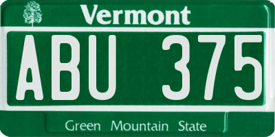 VT license plate ABU375
