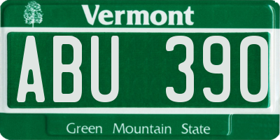 VT license plate ABU390