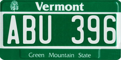 VT license plate ABU396