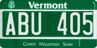 VT license plate ABU405