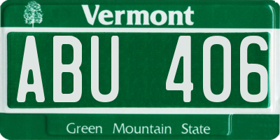 VT license plate ABU406