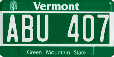 VT license plate ABU407