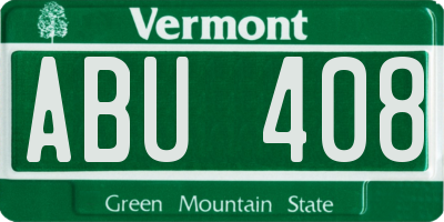 VT license plate ABU408