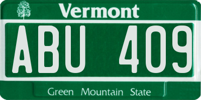 VT license plate ABU409