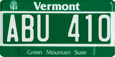 VT license plate ABU410