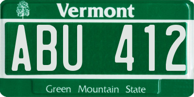 VT license plate ABU412