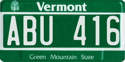 VT license plate ABU416