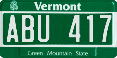 VT license plate ABU417