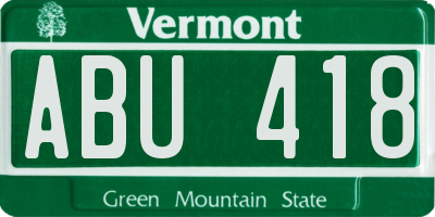 VT license plate ABU418