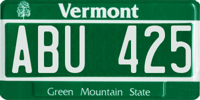 VT license plate ABU425