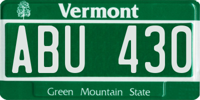 VT license plate ABU430