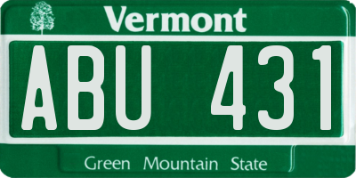 VT license plate ABU431