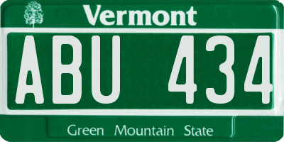 VT license plate ABU434