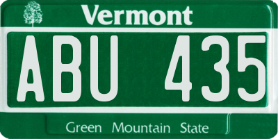 VT license plate ABU435