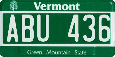 VT license plate ABU436