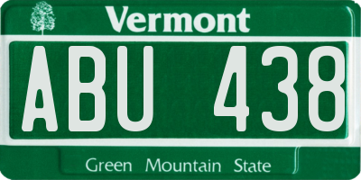 VT license plate ABU438