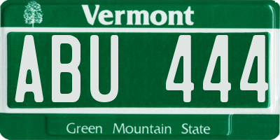 VT license plate ABU444