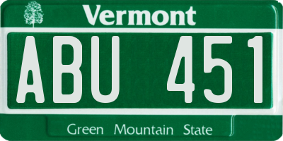 VT license plate ABU451