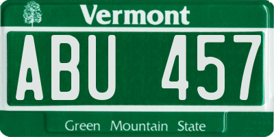 VT license plate ABU457