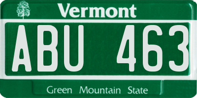 VT license plate ABU463