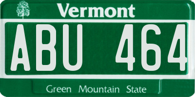 VT license plate ABU464