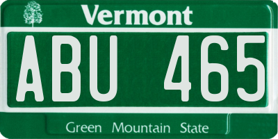VT license plate ABU465