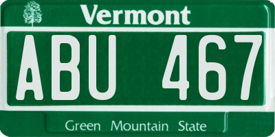 VT license plate ABU467