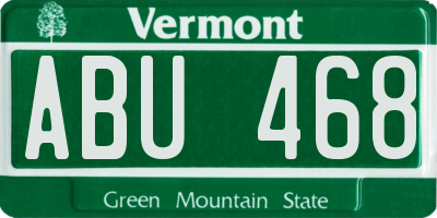 VT license plate ABU468