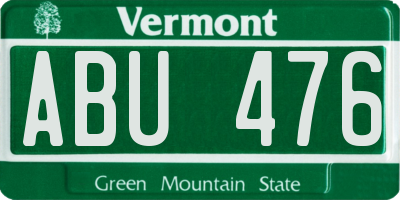 VT license plate ABU476