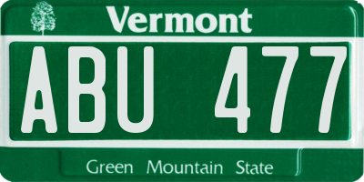 VT license plate ABU477