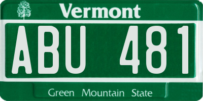 VT license plate ABU481