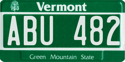 VT license plate ABU482