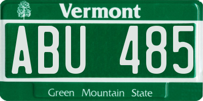 VT license plate ABU485